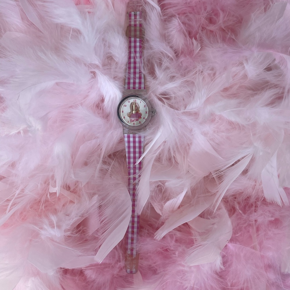 Vintage Barbie Mattel Pink Gingham Watch
